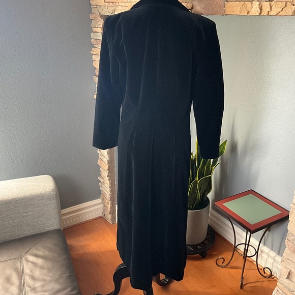 VTG Holiday Black Velvet Opera Long Coat Party Whimsigoth Evening Event Formal L - Picture 7 of 13